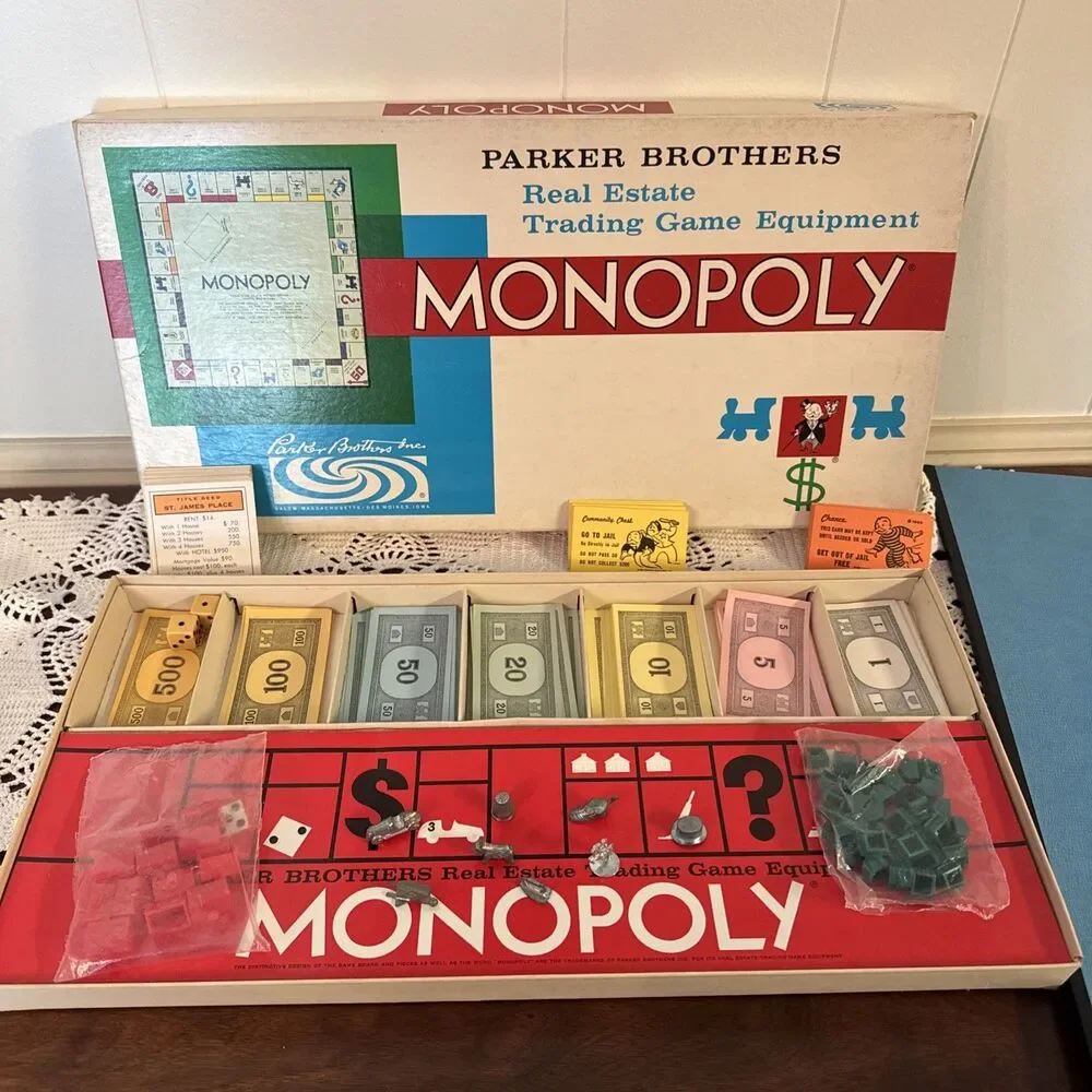 Vintage 1961 Monopoly Board Game COMPLETE Original Classic Long Box Parker Bros